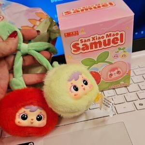 Samuel Plush Doll Set -Cherry Key Chain Red and Green